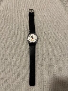 Vintage Lorus Mickey Mouse Character Watch with Black Strap